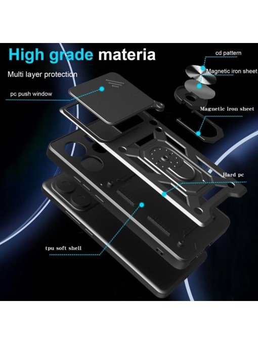 Противоударен черен калъф Camera Cover за Xiaomi Redmi Note 14 4G