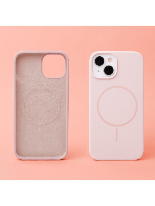 Светло Розов Мек Силиконов кейс Silicone Thin Mag за iPhone 17 Pro Max