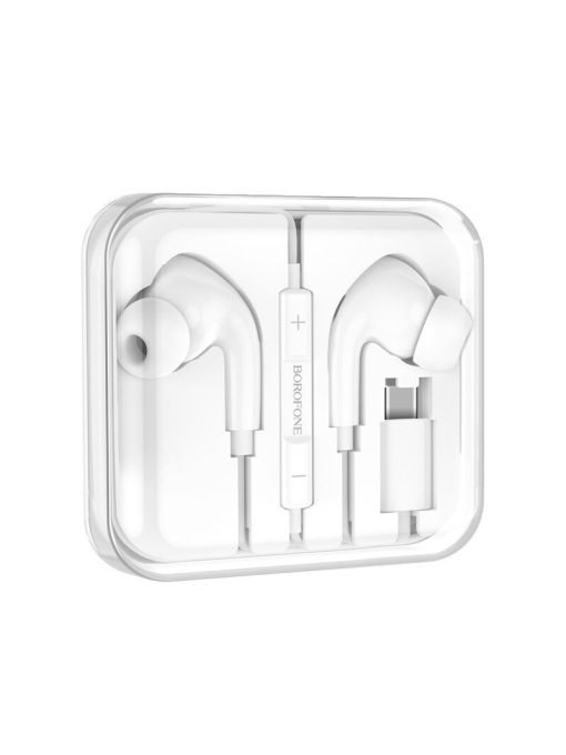 Слушалки BOROFONE BM80 PRO ELEGANT с микрофон Бели TYPE C със здрава оплетка