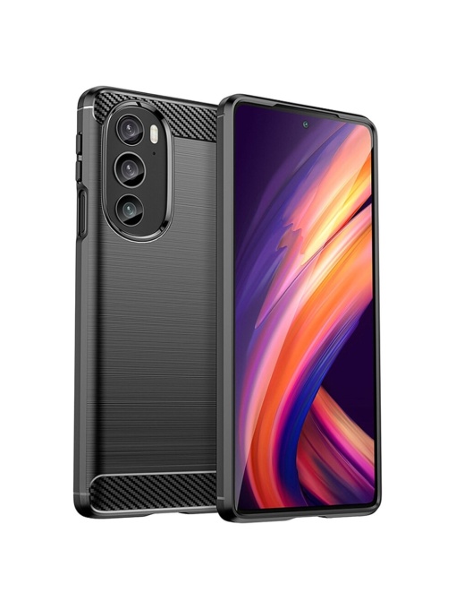 Черен калъф Toptel Carbon за Moto Edge 30 Pro