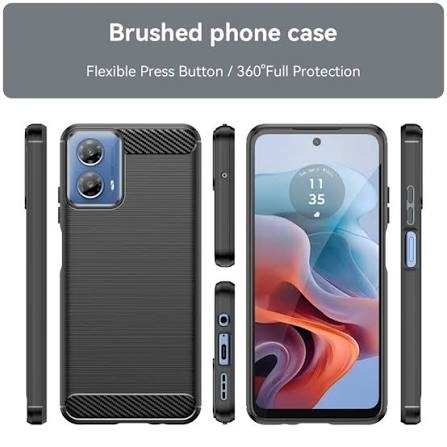 Черен калъф Toptel Carbon за Motorola MOTO E15 - Img 2