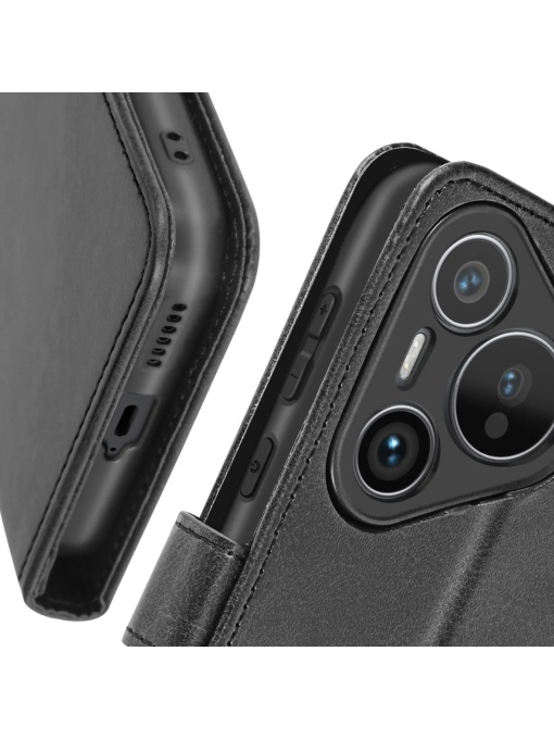 Черен кожен калъф тип тефтер за телефон Fancy 2 за Huawei Pura 70 Ultra