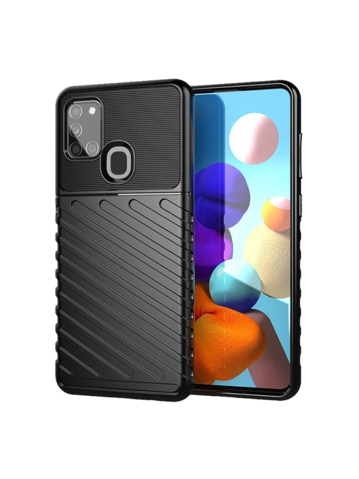 Висококачествен черен гръб Thunder за Samsung A21s