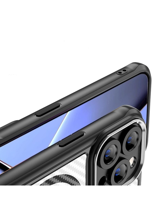 Карбонов калъф Defender Carbon с MagSafe за iPhone 15 Pro
