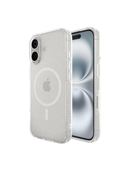 Прозрачен гръб с вграден протектор на задните камери Gliter MagSafe за iPhone 17 с олеофобно покритие против отпечатъци