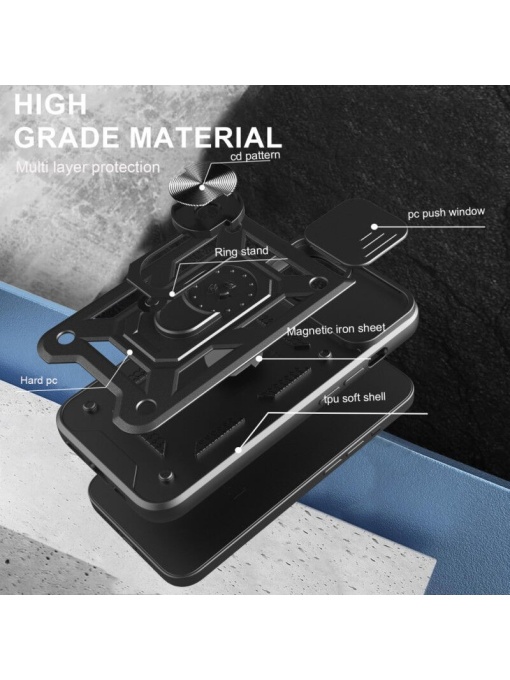 Противоударен черен калъф Camera Cover за iPhone 16e