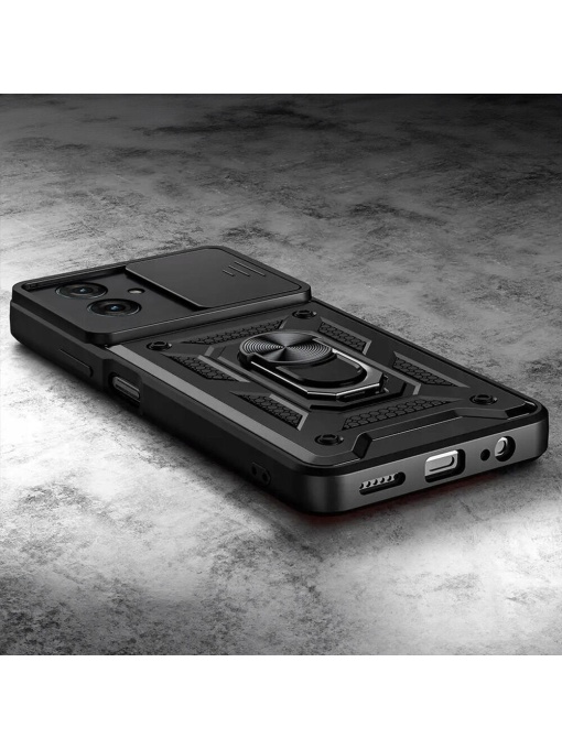 Противоударен черен калъф Camera Cover за Moto G55
