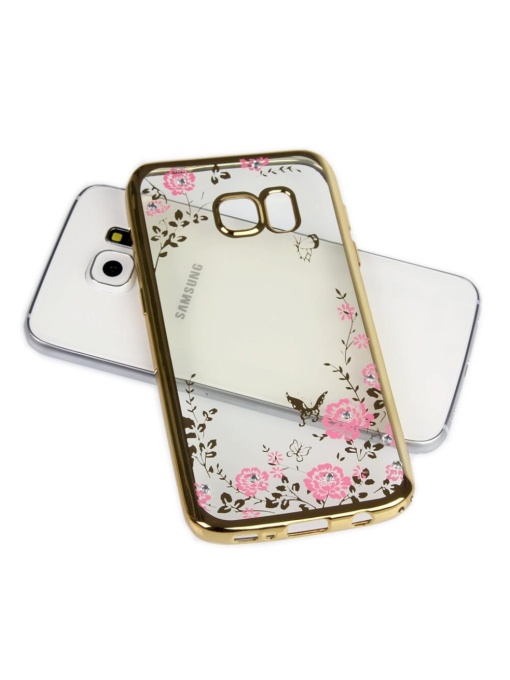 Силиконов калъф с Цветя и Кристали Little Stone за Samsung S6