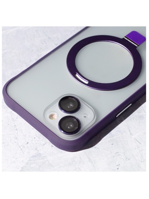 Силиконов лилав калъф Mag Ring Holder лилав за iPhone 15