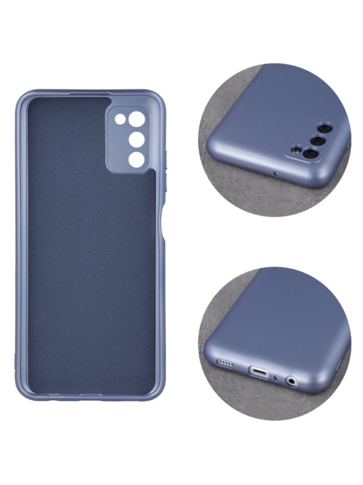 Син Силиконов Гръб с Металически Ефект Metallic Silicone за Moto G60