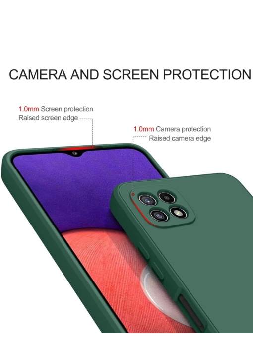 Тъмно зелен силиконов кейс POLY за Samsung A22 5G със защита от удари и надрасквания