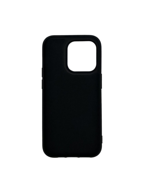 Черен силиконов гръб Poly с велур отвътре за iPhone 15 Pro Max