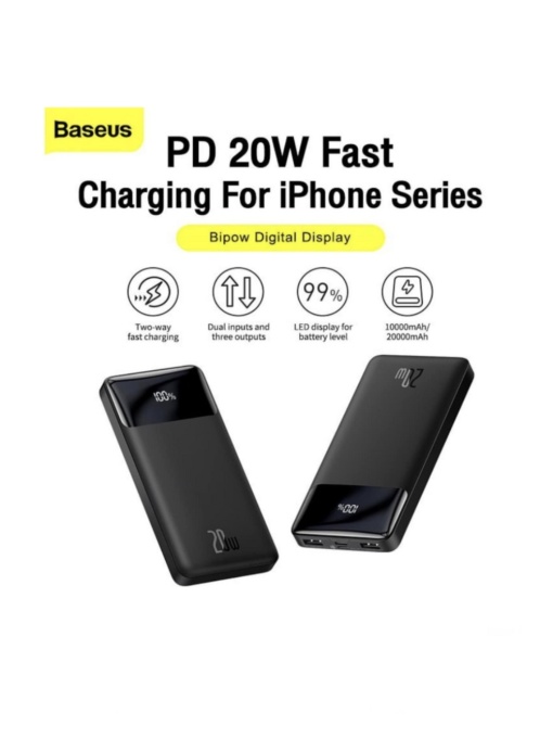 Baseus Power Bank 20W 20 000 mAh Мощ и Стил в едно компактно устройство с висок капацитет