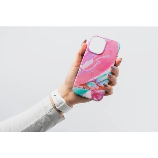 Case for iPhone 15 Forcell F-Protect Mirage compatible with Magsafe Military Drop-Test pink marble - Img 6