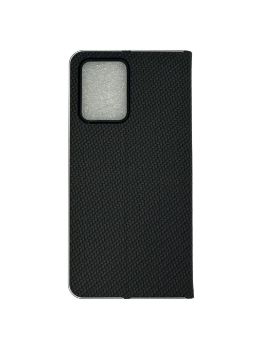 Kалъф тефтер черен CARBON WITH FRAME за Xiaomi Redmi Note 12 5G с магнитно затваряне