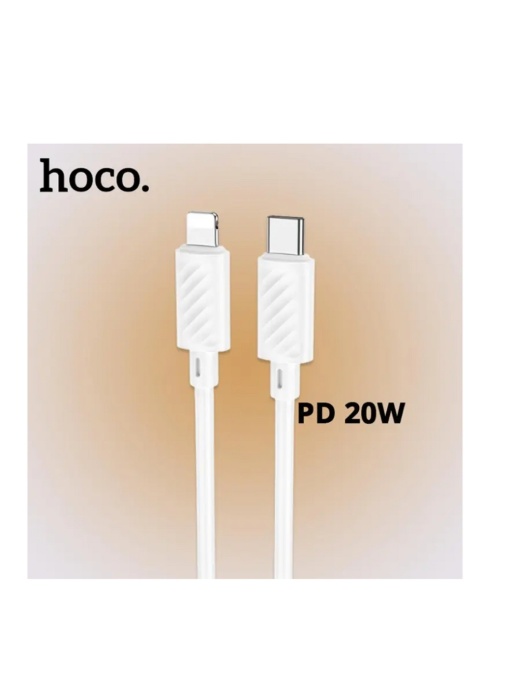 Кабел HOCO Premium X88 TYPE C to Lightning БЯЛ ЧЕРЕН със здрава оплетка