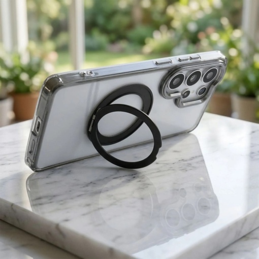 Кейс Frame Circle Stand за Samsung Galaxy A17, съвместим с MagSafe – прозрачен - Img 4