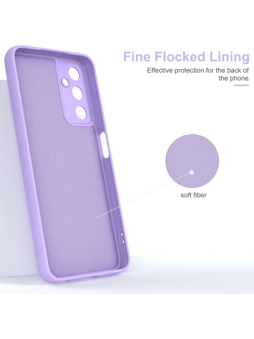 Лилав силиконов кейс Poly с велур отвътре за Samsung A05s