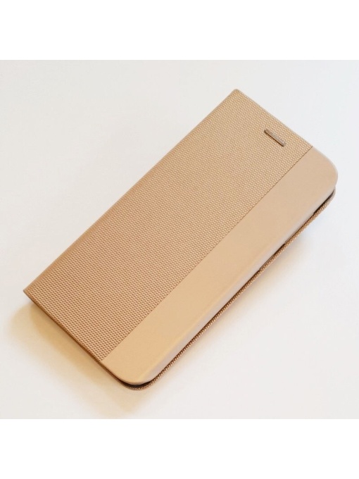 Нежен Златист Калъф Тип Тефтер Sensitive за Samsung A21s с място за карти и банкноти