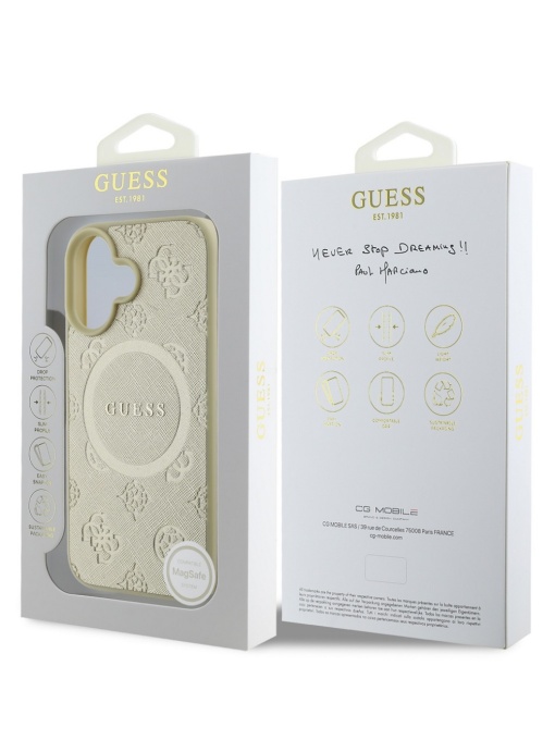 Оригинален златен гръб MagSafe Guess за IPHONE 16