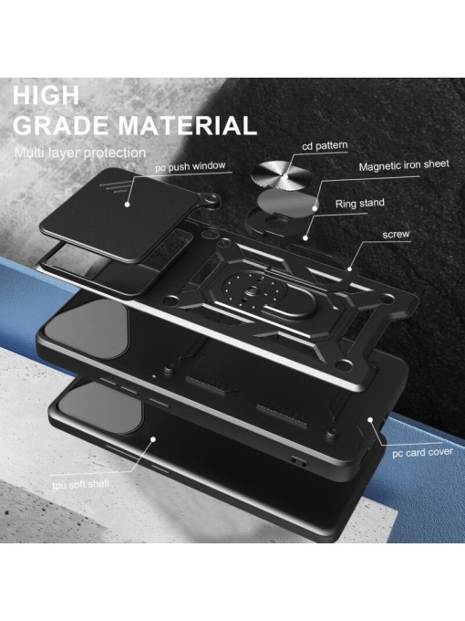 Противоударен черен калъф Camera Cover за Honor 400 Lite със защита от удари и надрасквания