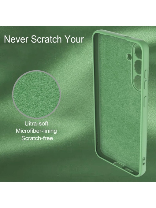 Светло Зелен силиконов кейс Poly с велур отвътре за Samsung A05s