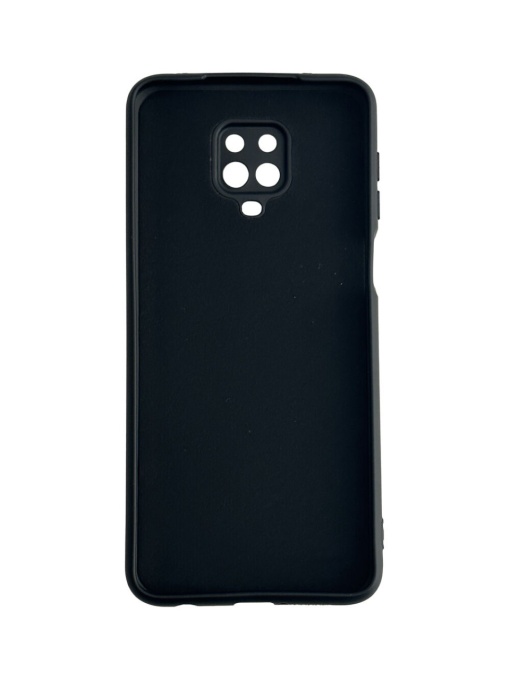 Черен силиконов гръб Poly с велур отвътре за Xiaomi Redmi Note 9S
