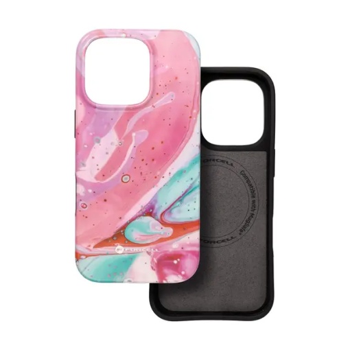Case for iPhone 15 Forcell F-Protect Mirage compatible with Magsafe Military Drop-Test pink marble - Img 3