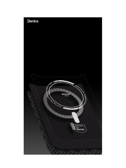 Kevlar Benks Case MagSafe with silicone за iPhone 17 Pro black със защита от удари и надрасквания