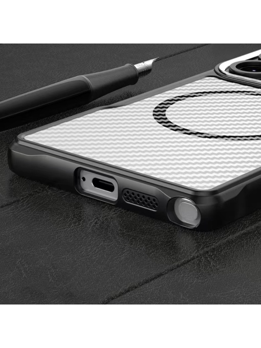 Карбонов Гръб Defender Carbon с MagSafe за Samsung S25 Ultra със защита от удари и надрасквания
