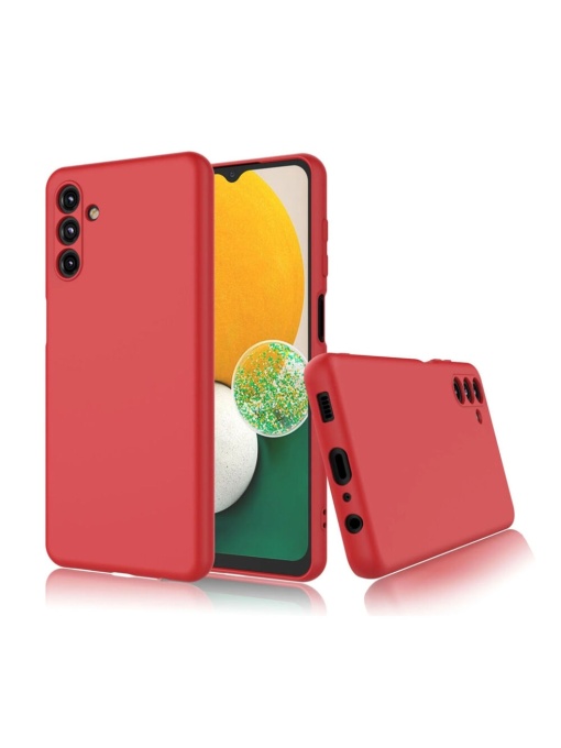 Нежен Червен гръб за телефон с велур Poly за Samsung A13 5G