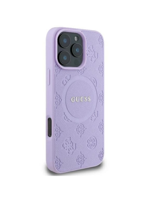 Оригинален лилав кейс MagSafe Guess за IPHONE 16 Pro Max със защита от удари и надрасквания