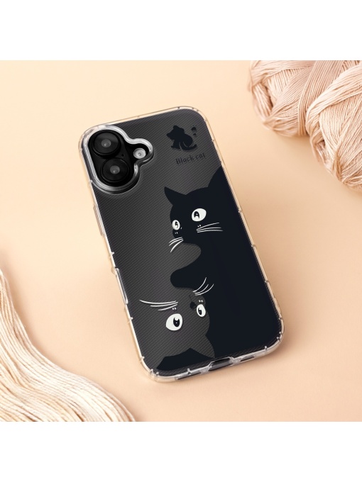 Прозрачен гръб с принт на котки Ultra Trendy Cat Case за iPhone 17