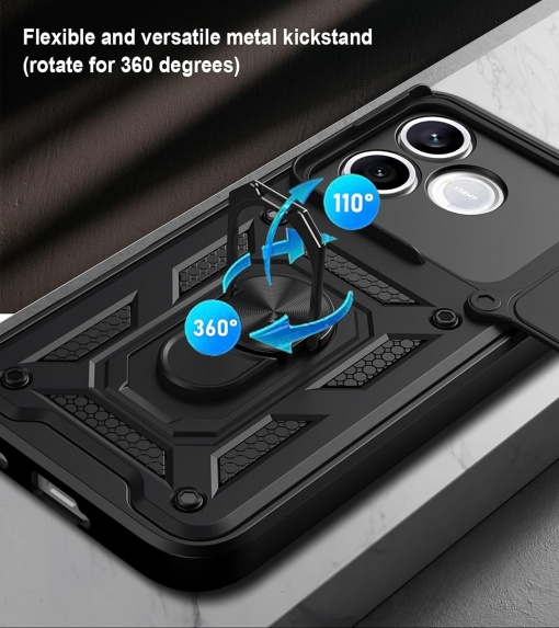 Противоударен черен калъф Camera Cover за Honor 600 - Img 4