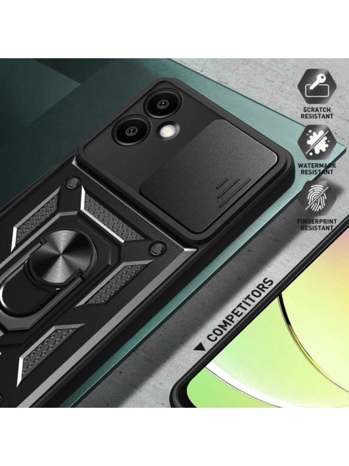 Противоударен черен гръб Camera Cover за Samsung Galaxy S25 Edge