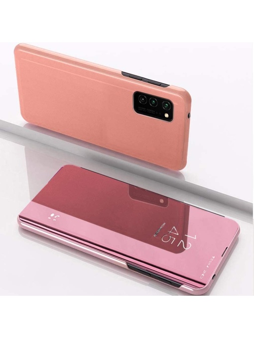 Розово Златен Тефтер Clear View за Samsung Galaxy A32 5G с магнитно затваряне