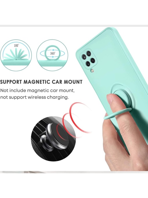 Светло Зелен Гръб Ring Silicone Venus за Samsung A12 със защита от удари и надрасквания