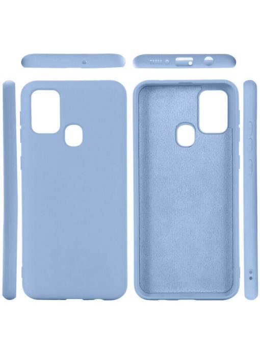 Светло син силиконов калъф POLY за Samsung A21s със защита от удари и надрасквания