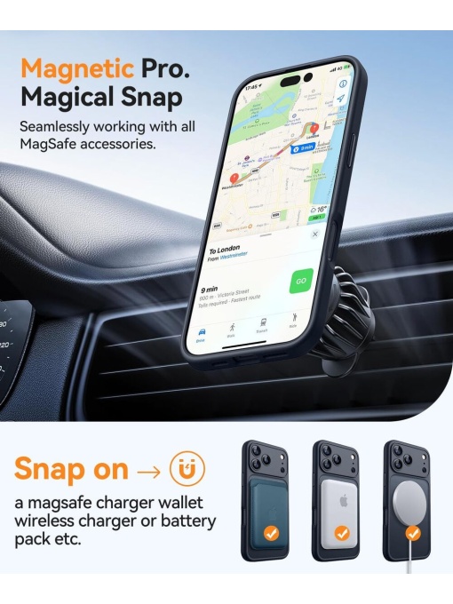 Черен Mag Safe с предпазно стъкло на камерата за iPhone 17 Pro Max