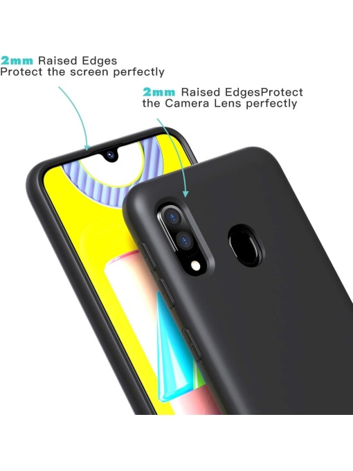 Черен силиконов кейс POLY за Samsung A20e със защита от удари и надрасквания