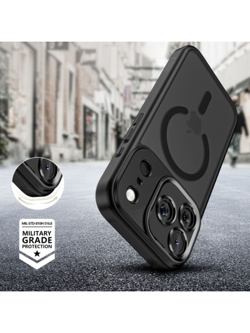 Черен Mag Safe с предпазно стъкло на камерата за iPhone 17 Pro Max - Img 5
