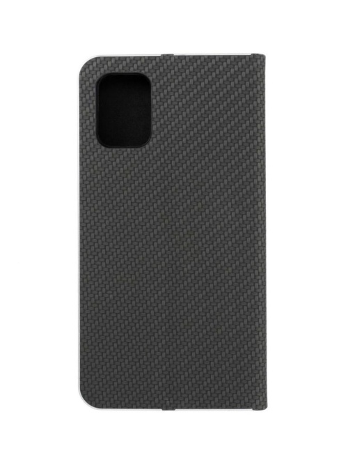 Kалъф тефтер черен CARBON WITH FRAME за Xiaomi Redmi 13C с място за карти и банкноти