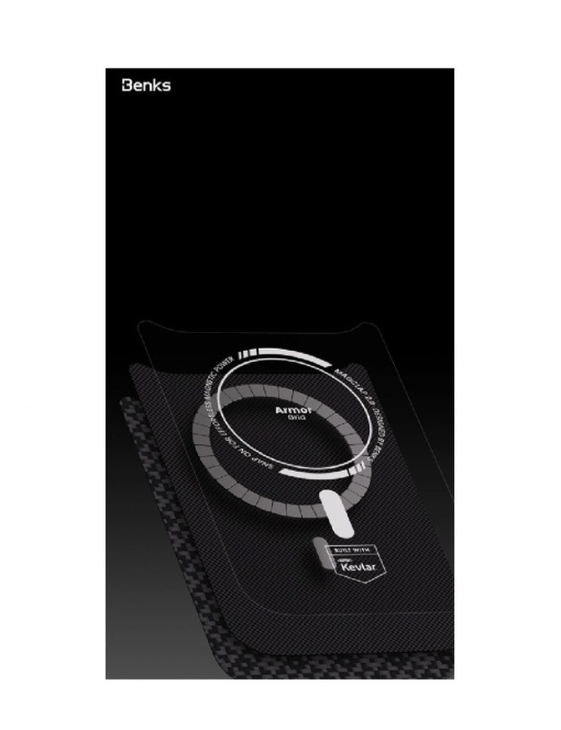 Kevlar Benks Case MagSafe with silicone за iPhone 17 Pro Max black със защита от удари и надрасквания