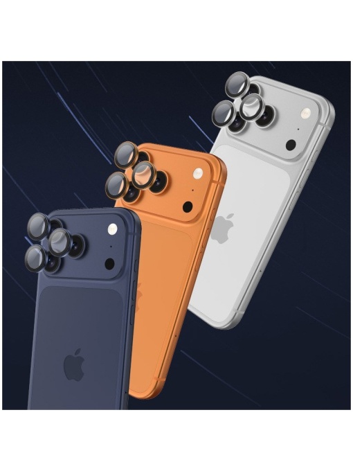 Защитен Протектор за Лещи със Оранжев Кант за iPhone 17 Pro с олеофобно покритие против отпечатъци
