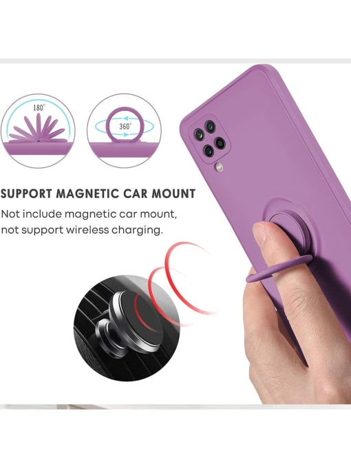 Лилав Гръб Ring Silicone Venus за Samsung A12 със защита от удари и надрасквания