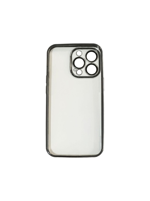 Прозрачен кейс JOYROOM със стъклено покритие на камерата и сива рамка за IPHONE 12 Pro
