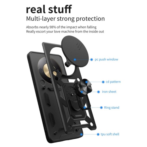 Противоударен черен калъф Camera Cover за Honor Magic 8 Lite - Img 4