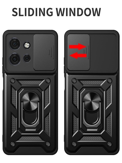 Противоударен черен кейс Camera Cover за Moto G75