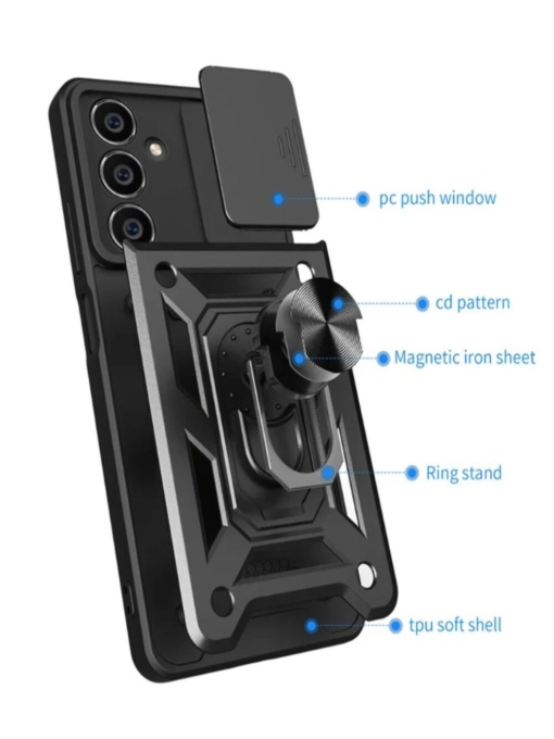Противоударен черен кейс Camera Cover за Samsung A34 със защита от удари и надрасквания
