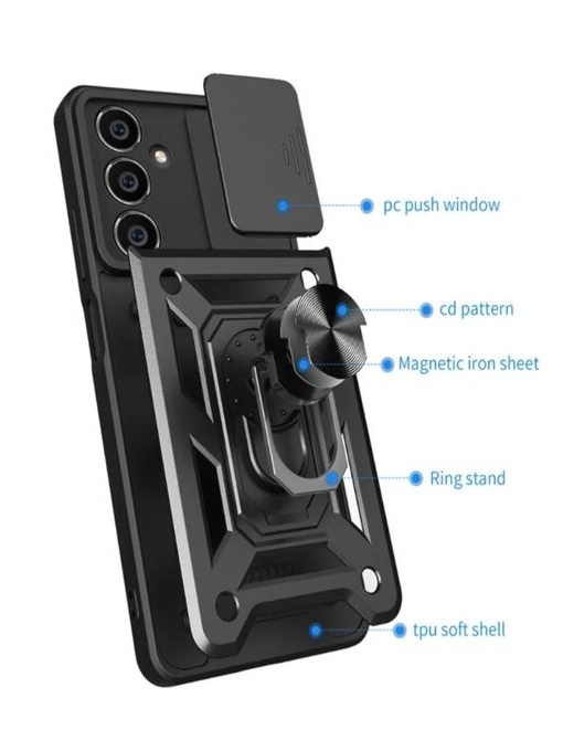 Противоударен черен кейс Camera Cover за Samsung A54 със защита от удари и надрасквания